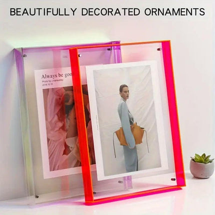 Acrylic Photo Frame Double-Sided Clear Display with Screw Mount – 16x21cm - Transparent.