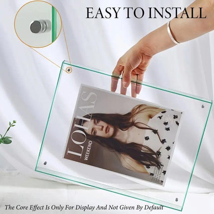 Acrylic Photo Frame Double-Sided Clear Display with Screw Mount – 16x21cm - Transparent.