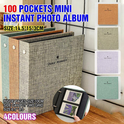 100 Pockets Mini Album for Fujifilm Instax Instant Photos - Grey.