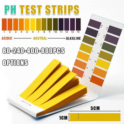 pH Test Strips Universal Litmus Paper for Water Saliva Urine Pool Soil Liquid 1-14 - 80PCS (1 Book).