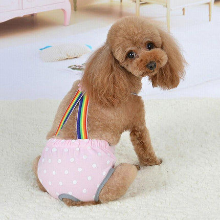 Female Pet Dog Cat Puppy Pant Menstrual Sanitary Nappy Diaper Wrap Underwear Blue - XL.