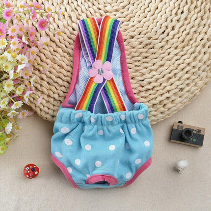 Female Pet Dog Cat Puppy Pant Menstrual Sanitary Nappy Diaper Wrap Underwear Blue - XL.