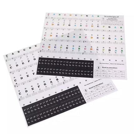 Transparent Keyboard Piano Stickers 88/61/54/49/37 Keys Sticker Note For Learner - Colourful.