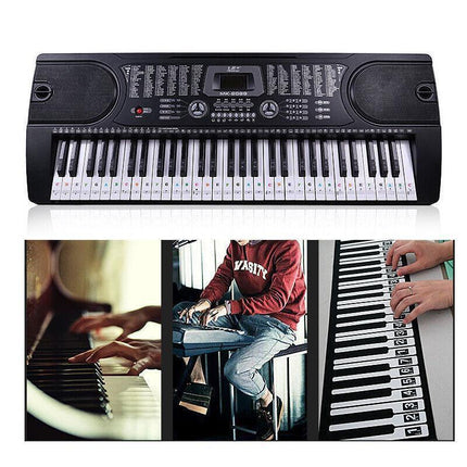 Transparent Keyboard Piano Stickers 88/61/54/49/37 Keys Sticker Note For Learner - Colourful.