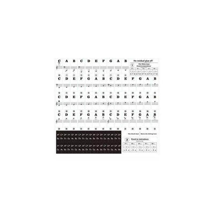 Transparent Keyboard Piano Stickers 88/61/54/49/37 Keys Sticker Note For Learner - Colourful.
