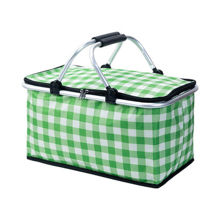 Foldable Picnic Basket Outdoor Camping Carrying Basket Portable Food Storage - Navy.