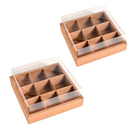 5PCS Kraft Paper Lunch Boxes Picnic Camping Food Containers Bento Sushi Packing - L-5Pcs.