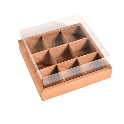 5PCS Kraft Paper Lunch Boxes Picnic Camping Food Containers Bento Sushi Packing - L-5Pcs.
