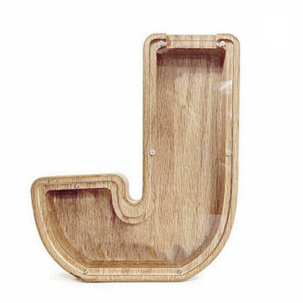 Wooden Piggy Bank Funny Letter or Guitar Coin Saving Money Box A–Z Gift Idea - I.