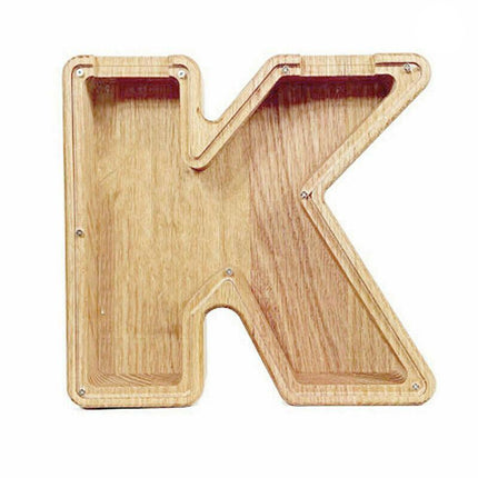 Wooden Piggy Bank Funny Letter or Guitar Coin Saving Money Box A–Z Gift Idea - I.