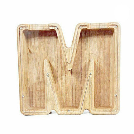 Wooden Piggy Bank Funny Letter or Guitar Coin Saving Money Box A–Z Gift Idea - I.