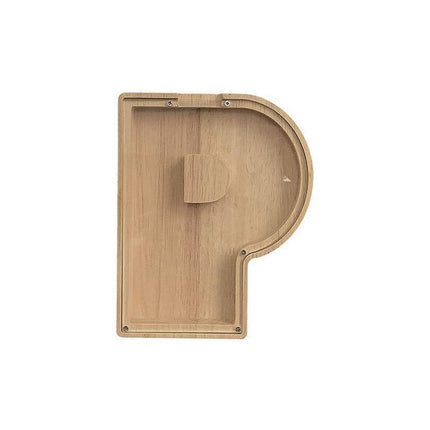 Wooden Piggy Bank Funny Letter or Guitar Coin Saving Money Box A–Z Gift Idea - I.