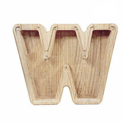 Wooden Piggy Bank Funny Letter or Guitar Coin Saving Money Box A–Z Gift Idea - I.