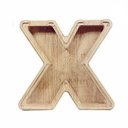 Wooden Piggy Bank Funny Letter or Guitar Coin Saving Money Box A–Z Gift Idea - I.