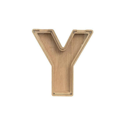Wooden Piggy Bank Funny Letter or Guitar Coin Saving Money Box A–Z Gift Idea - I.