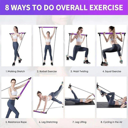 Multi-Purpose Pilates Stick Home Fitness Stretch Exercise Training Hip Rope.