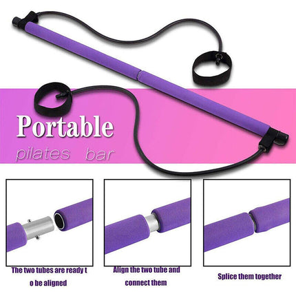 Multi-Purpose Pilates Stick Home Fitness Stretch Exercise Training Hip Rope.