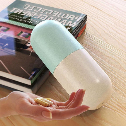 Sealed 7 Compartment Rotating Pill Box Weekly Travel Capsule Organizer Case.