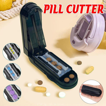 Pill Slicer Cutter Tablet Splitter Portable Pill Divider Medication Organizer.