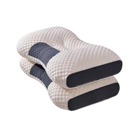 Ergonomic Contour Pillow Knitted Cotton Filling Neck Support for All Sleepers - 1PC.