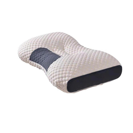 Ergonomic Contour Pillow Knitted Cotton Filling Neck Support for All Sleepers - 1PC.