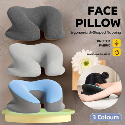 Universal Massage Table Face Cushion Pillow U Shape Head Face Down Rest Pillow - Blue.