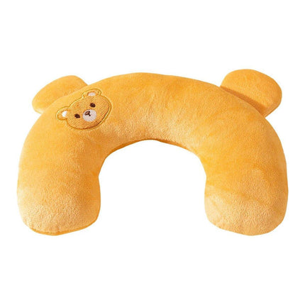 Dog Pet U Shaped Pillow Cartoon Breathable Cat Sleeping Cushion for All Seasons - Brown.