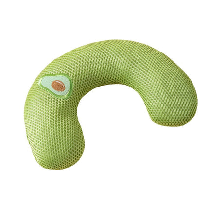 Dog Pet U Shaped Pillow Cartoon Breathable Cat Sleeping Cushion for All Seasons - Brown.
