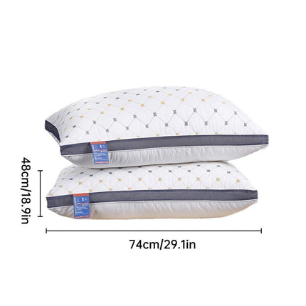 1/2PCS Hotel Style Polyester Fibre Pillow Washable High Rebound Support - 800g-2pcs.