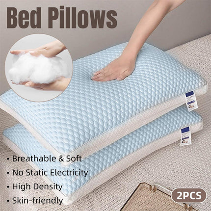 2pcs Breathable Pillow Set for Summer Comfort Soft for Home Use Sleeping Support.