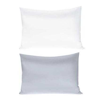 Silk Envelope Pillowcase Soft Satin Protective Cover for Bed Sleep Comfort - White.