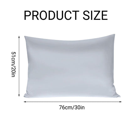 Silk Envelope Pillowcase Soft Satin Protective Cover for Bed Sleep Comfort - White.