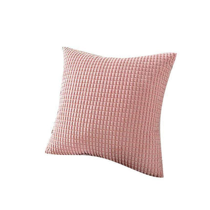 45X45 Plain Solid Colour Cushion Cover Decorative Pillow Case Home Multicoloured - Pink.
