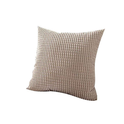 45X45 Plain Solid Colour Cushion Cover Decorative Pillow Case Home Multicoloured - White.