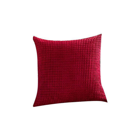 45X45 Plain Solid Colour Cushion Cover Decorative Pillow Case Home Multicoloured - White.