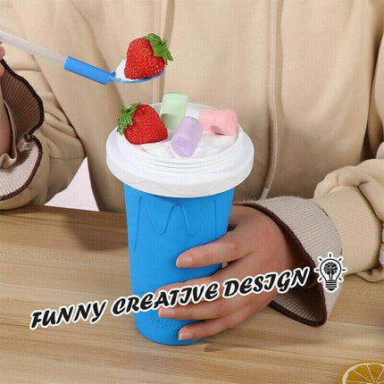 Slushie Maker Cup Quick Freeze Magic Squeeze Cup Milkshake Cup Ice Cream Maker - Green.