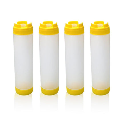 16oz Plastic Sauce Dispenser Bottles Large Capacity Double-ended Squeeze Bottles - Red.