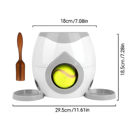 Interactive Dog Toy Tennis Feeder Machine for Training and Treat Rewards - Green.