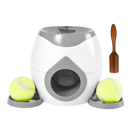 Interactive Dog Toy Tennis Feeder Machine for Training and Treat Rewards - Green.