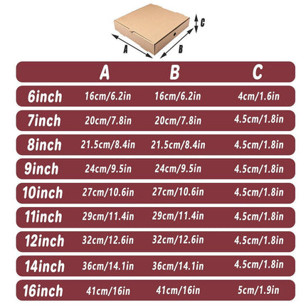 25pcs Break Resistant Pizza Boxes for Cooking Takeout and Food Delivery Needs - 11inch.