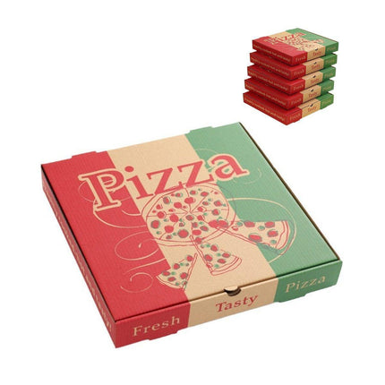 50pcs Pizza Packing Boxes Folding Box Durable Food Storage Containers Colourful - 11inch.