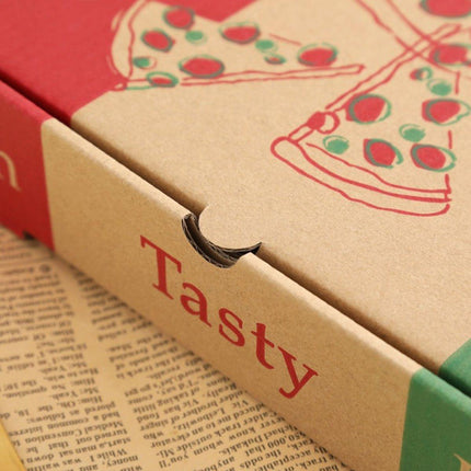 50pcs Pizza Packing Boxes Folding Box Durable Food Storage Containers Colourful - 11inch.
