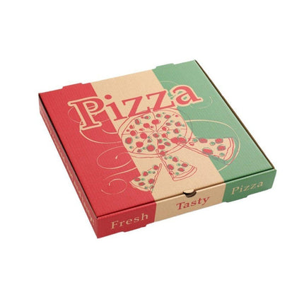 50pcs Pizza Packing Boxes Folding Box Durable Food Storage Containers Colourful - 11inch.