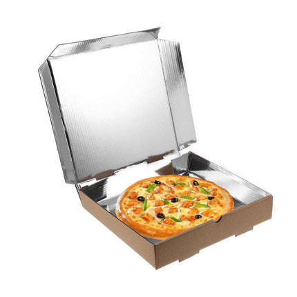 50pcs Aluminum Foil Pizza Packaging Paper Boxes Durable Food Storage Containers - 11inch.
