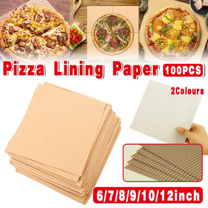100PCS Pizza Box Pads Greaseproof Paper Food Liners Oil Resistant Pizza Mat - 10inch.
