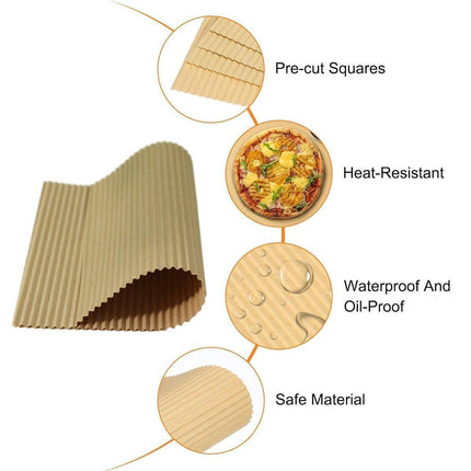 100PCS Pizza Box Pads Greaseproof Paper Food Liners Oil Resistant Pizza Mat - 10inch.