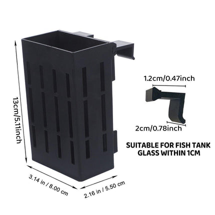 Hydroponic Plant Storage Rack Fish Tank Decoration Square Aquarium Basket Holder - White.