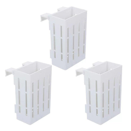 Hydroponic Plant Storage Rack Fish Tank Decoration Square Aquarium Basket Holder - White.