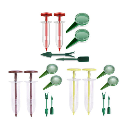 6PCS Garden Seeder Set Mini Seed Planting Tools Manual Seeder for Gardening - Yellow Green.