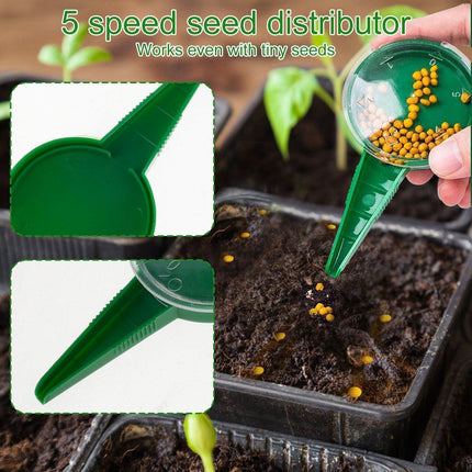 6PCS Garden Seeder Set Mini Seed Planting Tools Manual Seeder for Gardening - Yellow Green.